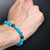 Icy Amazonite & Ebony Wood Flexible Bracelet 8MM.