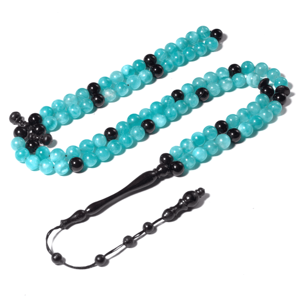 Icy Amazonite InterMix Ebony Wood 100 Beads 8MM