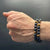 FLEXIBLE BLACK LAVA, TIGER EYEBRACELET 8MM