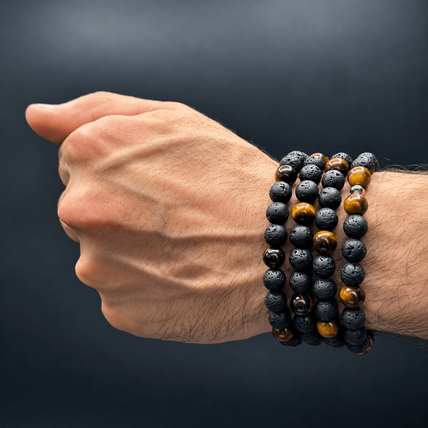 Black lava Tiger Eye Bracelet