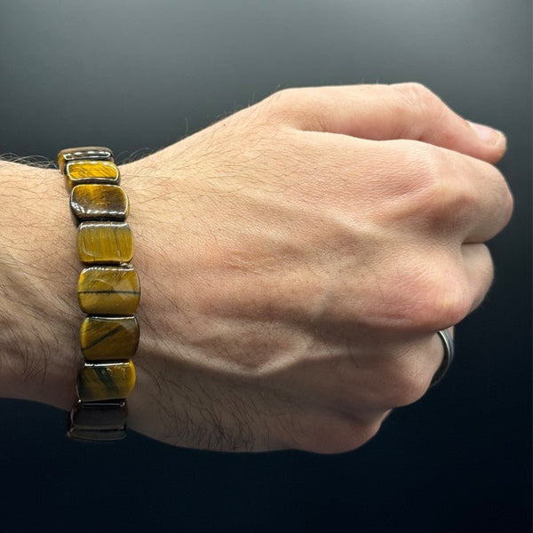 Tiger Eye Bracelet Flat Bead